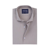 Sandy Brown Checkered Formal Shirt For Men.