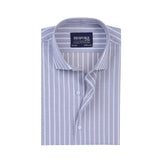 Steel Grey White Stripe Formal Shirt For Men.