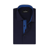 Navy Blue With Blue And Black Sports Detail Premium Fabric Formal Shirt