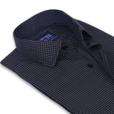Black Graph Checkered Formal Shirt For Men.