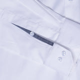 White Formal Shirt With Micro Blue Checks Details - YNG Empire