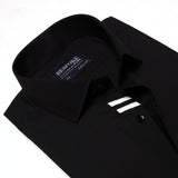 Premium Black Formal Shirt With White Sports Details For Men - YNG Empire