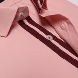 Premium Peach Formal Shirt With Maroon Sports Details For Men - YNG Empire