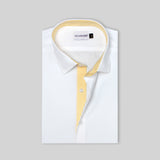 Premium White Formal Shirt with Yellow Striped Details 16/5 collar