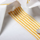 Premium White Formal Shirt with Yellow Striped Details 16/5 collar - YNG Empire