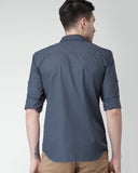 Basic Dark Grey Casual Shirt For Men - YNG Empire