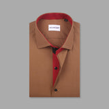 Brown Premium Designer Formal Shirts For Men 15/5 collar - YNG Empire