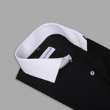 Black With White Coller Formal Shirt For Men - YNG Empire