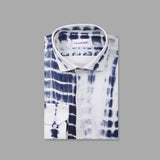 Tie - Dye Printed Casual linen Shirt For Men 15/5 collar - YNG Empire