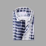 Tie - Dye Printed  Casual linen Shirt For Men 15/5 collar