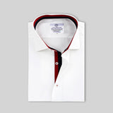 Premium White Formal Shirt with Blue and Red Sports Vol 2 - YNG Empire