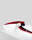Premium White Formal Shirt with Blue and Red Sports Vol 2 - YNG Empire