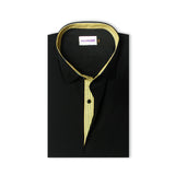 Black Premium Formal Shirt with lime Yellow Details - YNG Empire