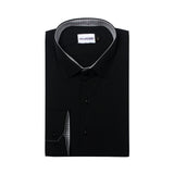 Premium Black Formal Shirt with Black And White Micro Checkered Details - YNG Empire