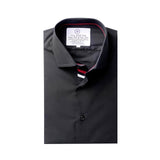 Premium Black Formal Shirt with White and Red Sports Details - YNG Empire