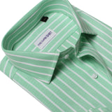 Premium Green Base With White Stripes Formal Shirts For Men 15/5