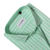 Premium Green Base With White Stripes Formal Shirts For Men 15/5 - YNG Empire