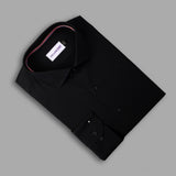 Black With Sports Details Premium Formal Shirt - YNG Empire