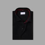 Black With Sports Detail in Coller Premium Formal Shirt - YNG Empire