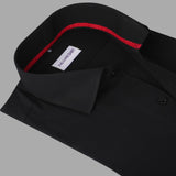 Black With Sports Detail in Coller Premium Formal Shirt - YNG Empire