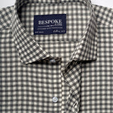 Gingham Checkered Grey Semi Formal Shirt For Men