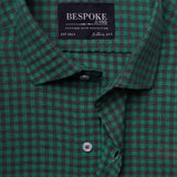 Gingham Checkered Shamrock Semi Formal Shirts For Men