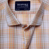 Tartan Checkered Peach Semi Formal Shirt For Men