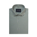 Gingham Checkered Moss Semi Formal Shirt For Men