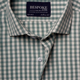 Gingham Checkered Moss Semi Formal Shirt For Men