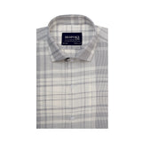 Offwhite with Black Plaid Check Formal Shirt For Men