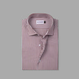 White Base With Brown Stripes Formal Shirt For Men