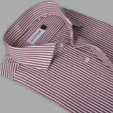 White Base With Brown Stripes Formal Shirt For Men - YNG Empire