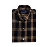 Traditional Tartan Checkered Black Semi Formal Shirts For Men