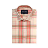 Tartan Checkered Beige Semi Formal Shirts For Men