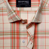 Tartan Checkered Beige Semi Formal Shirts For Men