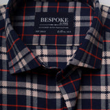 Navy Blue Plaid checkered Semi Formal Shirt For Men