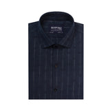 Navy Blue Pinstripe Semi Formal Shirt For Men