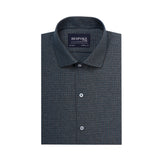 Mini Checkered Dark Teel Semi Formal Shirt For Men