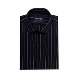 Dark Navy Blue Stripe Formal Shirt For Men