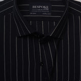 Dark Navy Blue Stripe Formal Shirt For Men