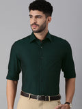 Green Cotton Formal Shirt with pocket For Men 15 collar