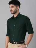 Green Cotton Formal Shirt with pocket For Men 15 collar