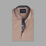 Fawn Formal Shirt For Men with Floral Detailing's (15.5 collar) - YNG Empire