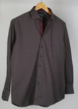 Dark Gray Formal Shirt With Collar Detailing For Men - YNG Empire