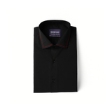 Black with Red Details In Collar Formal Shirt 15.5 Collar