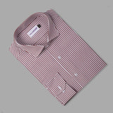 White Base With Brown Stripes Formal Shirt For Men - YNG Empire