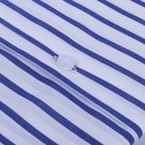 Sapphire Blue Stripe White Formal Shirt For Men. - YNG Empire