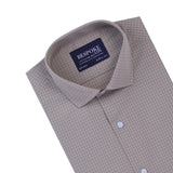 Sandy Brown Checkered Formal Shirt For Men. - YNG Empire