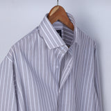 Steel Grey White Stripe Formal Shirt For Men. - YNG Empire