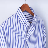 Sapphire Blue Stripe White Formal Shirt For Men. - YNG Empire